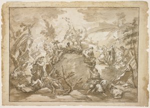 モーセとブレイゼンサーペント、c。 1743-1744 作： Corrado Giaquinto